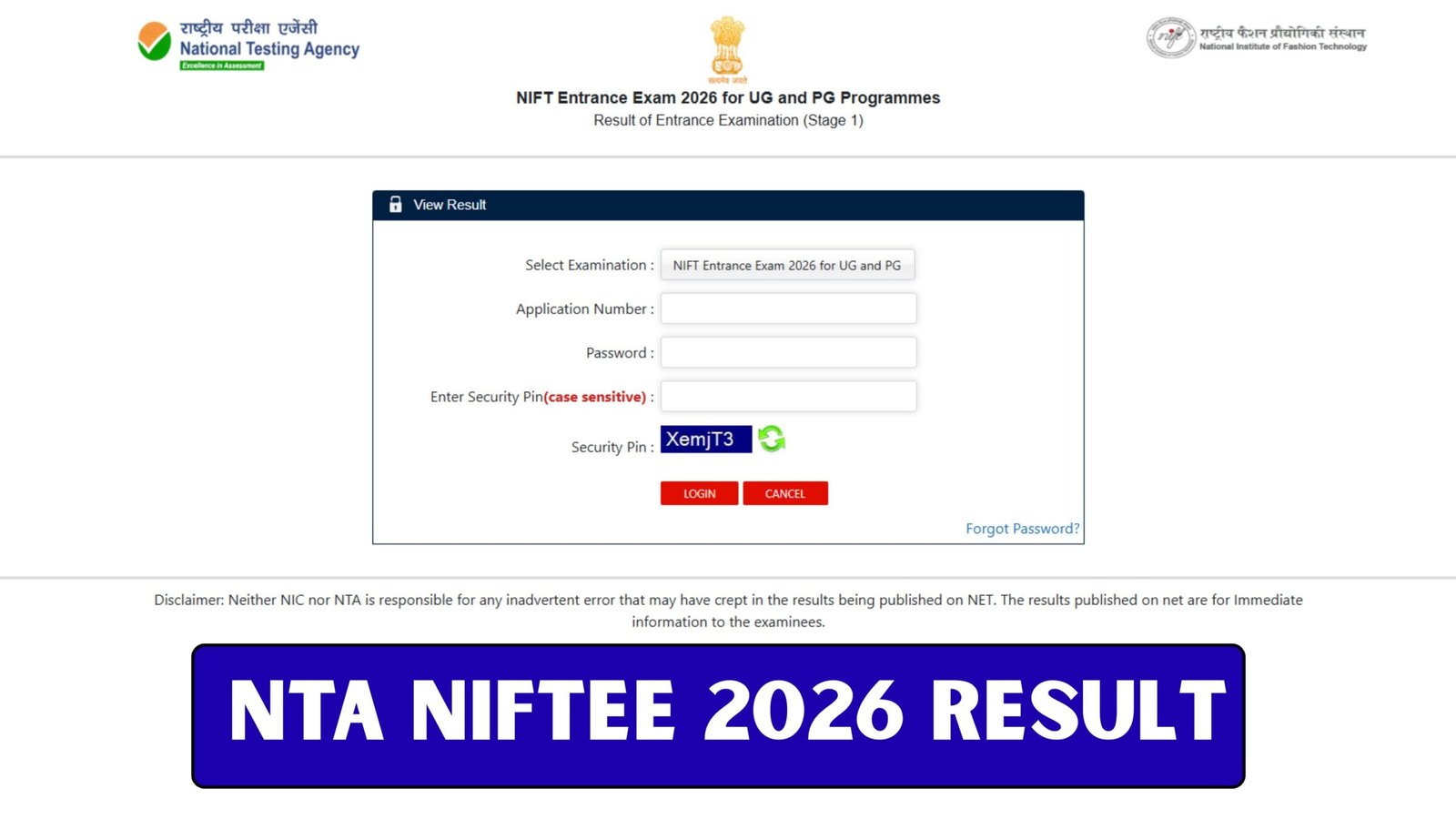 Nta Niftee 2026 Result