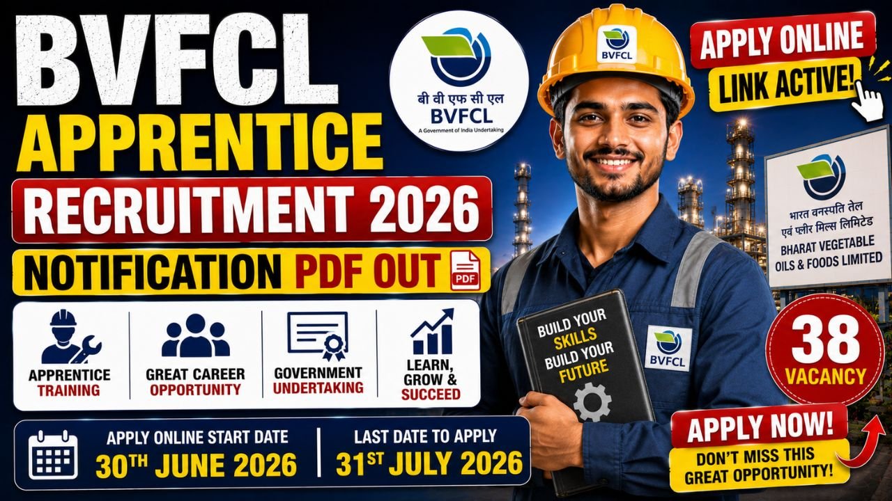 Bvfcl Apprentice Recruitment 2026: 38 Vacancies, Apply Online From 30 June 1 Bvfcl Apprentice Recruitment 2026