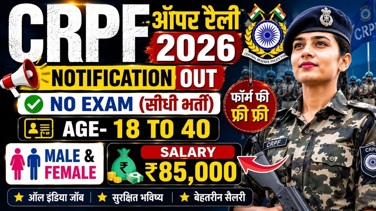 Crpf New Vacancy 2026 Notification Out