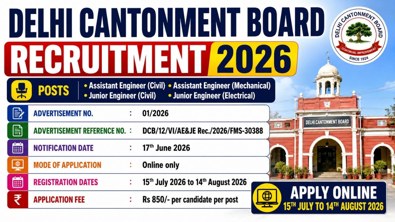 Delhi Cantonment Board Recruitment 2026