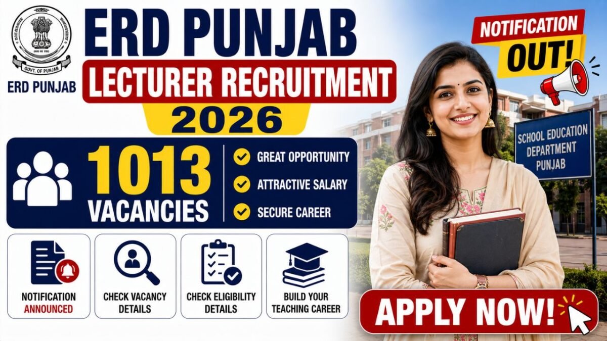 Erd Punjab Lecturer Vacancy 2026