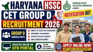 Haryana Hssc Cet Group D Recruitment 2026