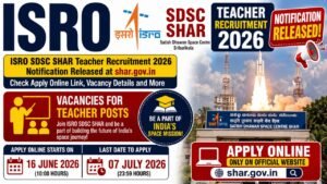 Isro Sdsc Shar Teacher Recruitment 2026