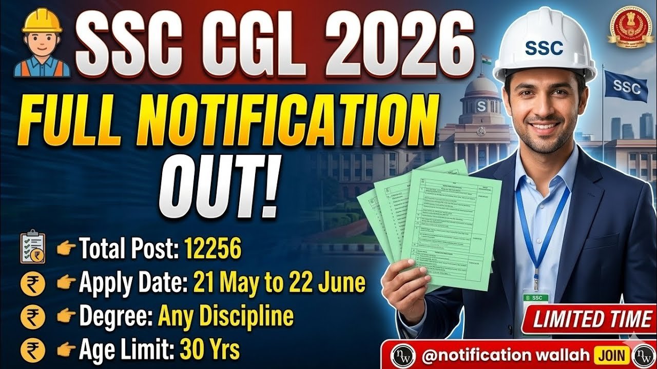 Ssc Cgl 2026 Notification Out For 12256 Vacancies, Application Form Direct Link 1 Ssc Cgl 2026 Notification Out For 12256 Vacancies
