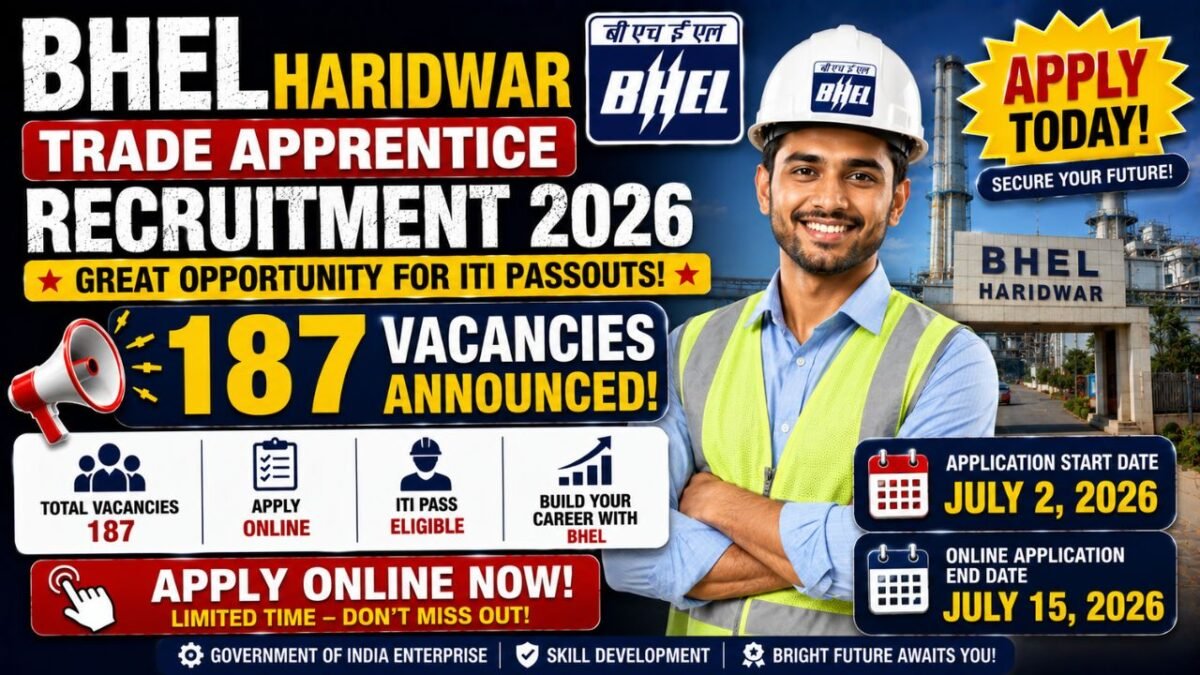 Bhel Haridwar Trade Apprentice Recruitment 2026