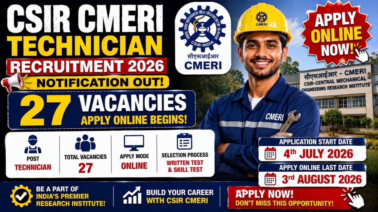 Csir Cmeri Technician Recruitment 2026