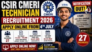 Csir Cmeri Technician Recruitment 2026