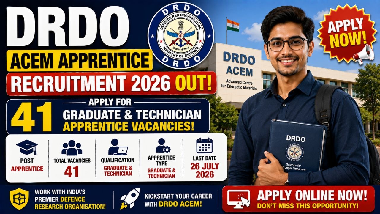 Drdo Acem Apprentice Recruitment 2026