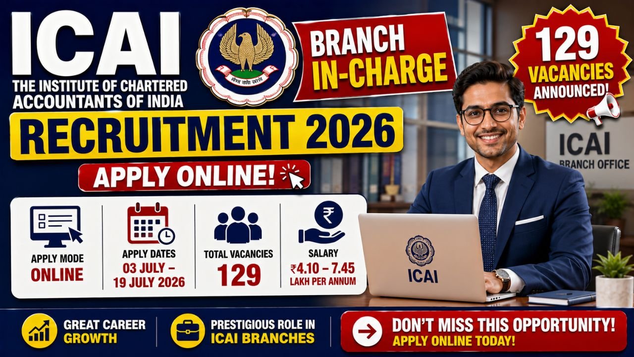 Icai Branch In Charge Recruitment 2026