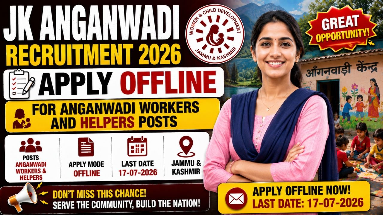 Jk Anganwadi Recruitment 2026 – Apply Offline For 9 Anganwadi Worker &Amp; Helper Posts Before 17 July 1 Jk Anganwadi Recruitment 2026