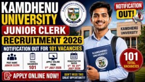 Kamdhenu University Junior Clerk Recruitment 2026