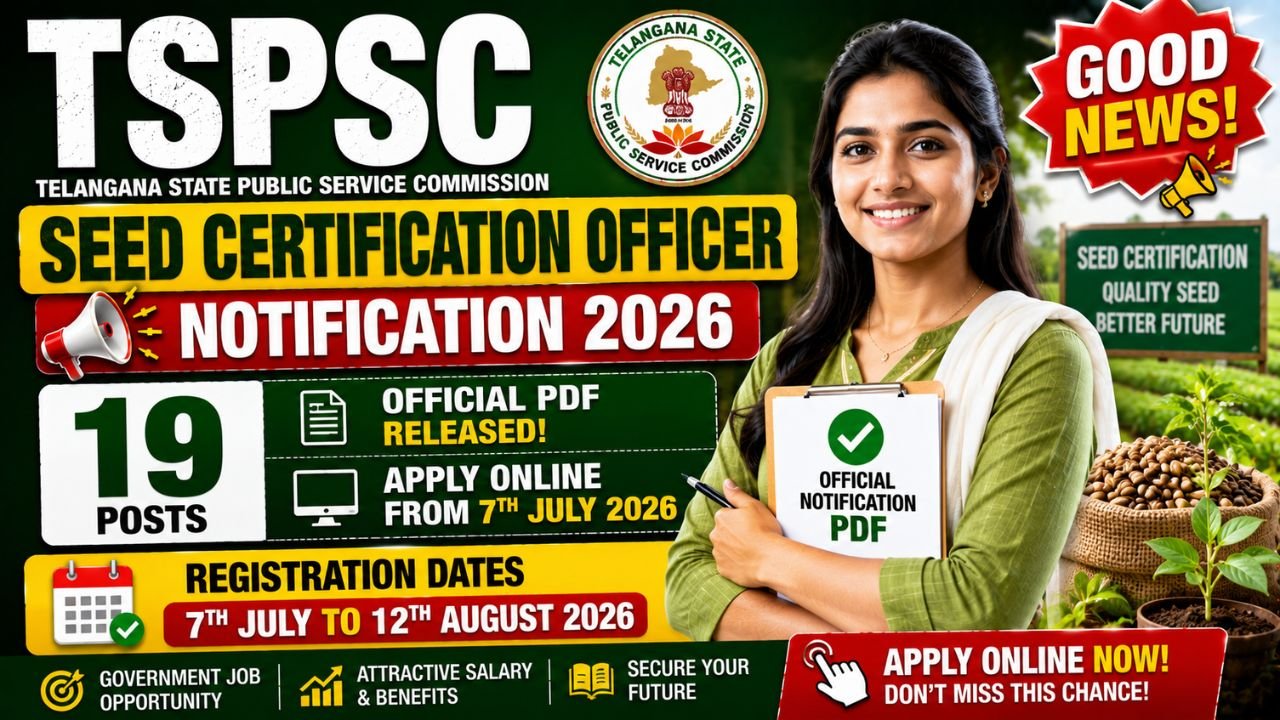 Tspsc Seed Certification Officer Vacancy 2026 – 19 Posts, Apply Online From 7Th July 1 Tspsc Seed Certification Officer Vacancy 2026